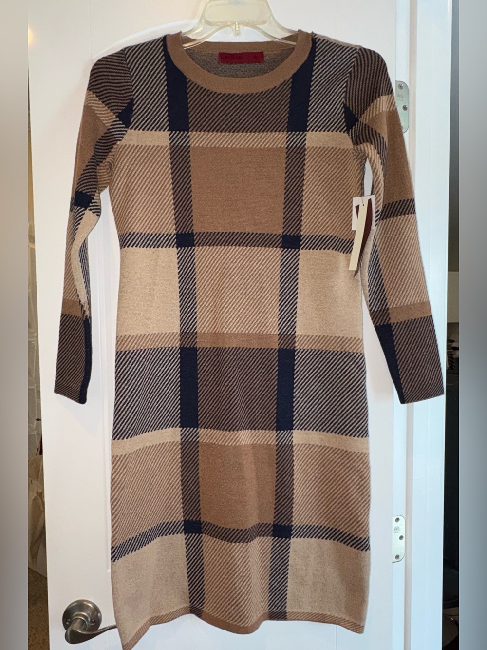 NWT Love Scarlet Plaid Sweater Dress